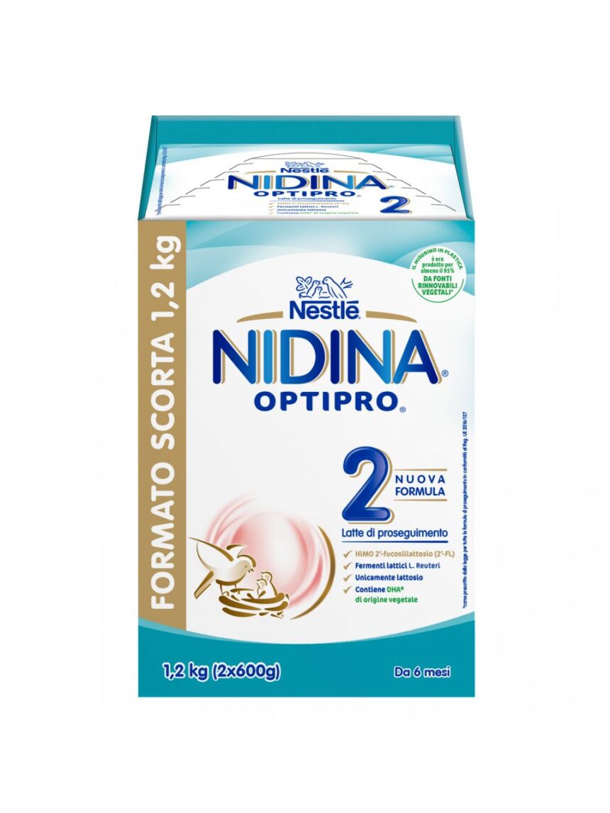Nestlé nidina optipro 2 da 6 mesi latte di proseguimento in polvere - 1.2 kg (2x600g) - Nestlé