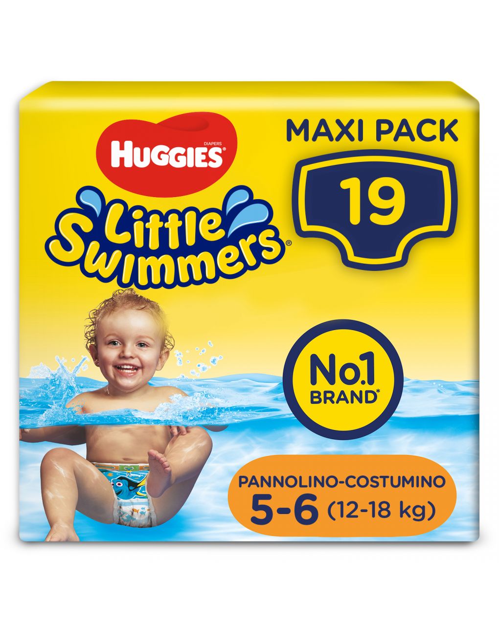 Huggies – little swimmers pacco doppio tg. 5-6 (19 pannolini)