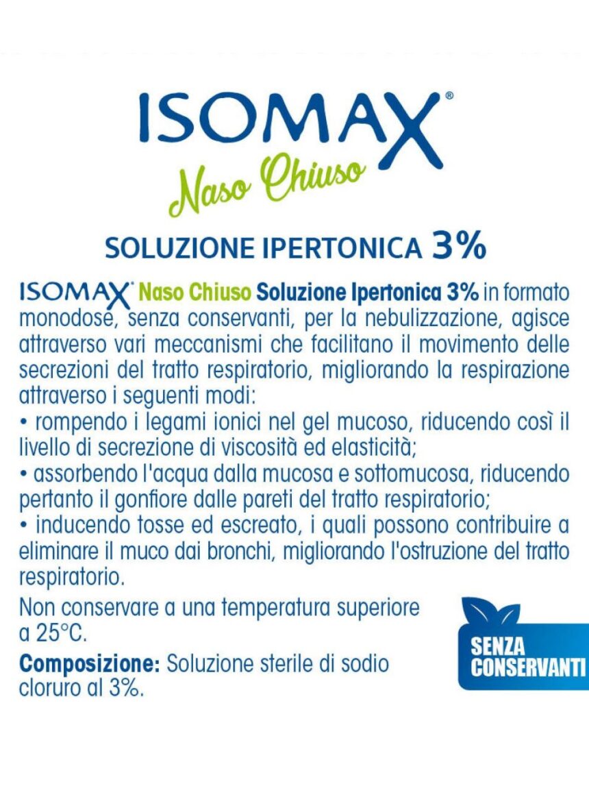 Isomax flaconcini ipertonici 20 fl x 0.5ml - Isomax
