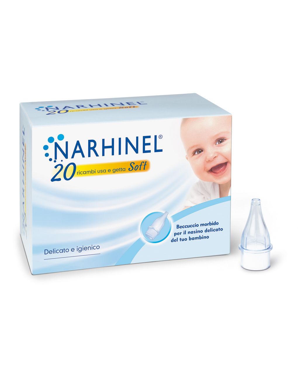 Narhinel - 20 ricambi per aspiratore nasale soft