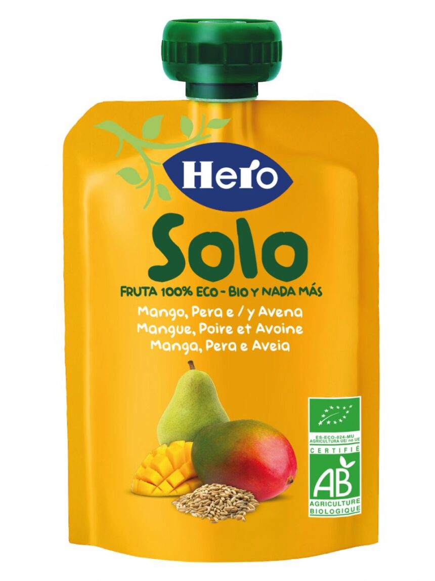 Hero solo pouch mango pera avena 100g - Hero