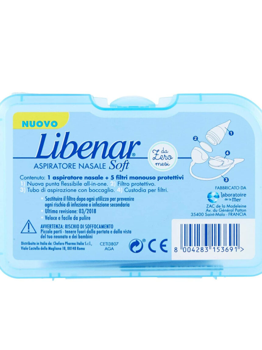 Aspiratore nasale soft + 5 filtri - libenar - Libenar