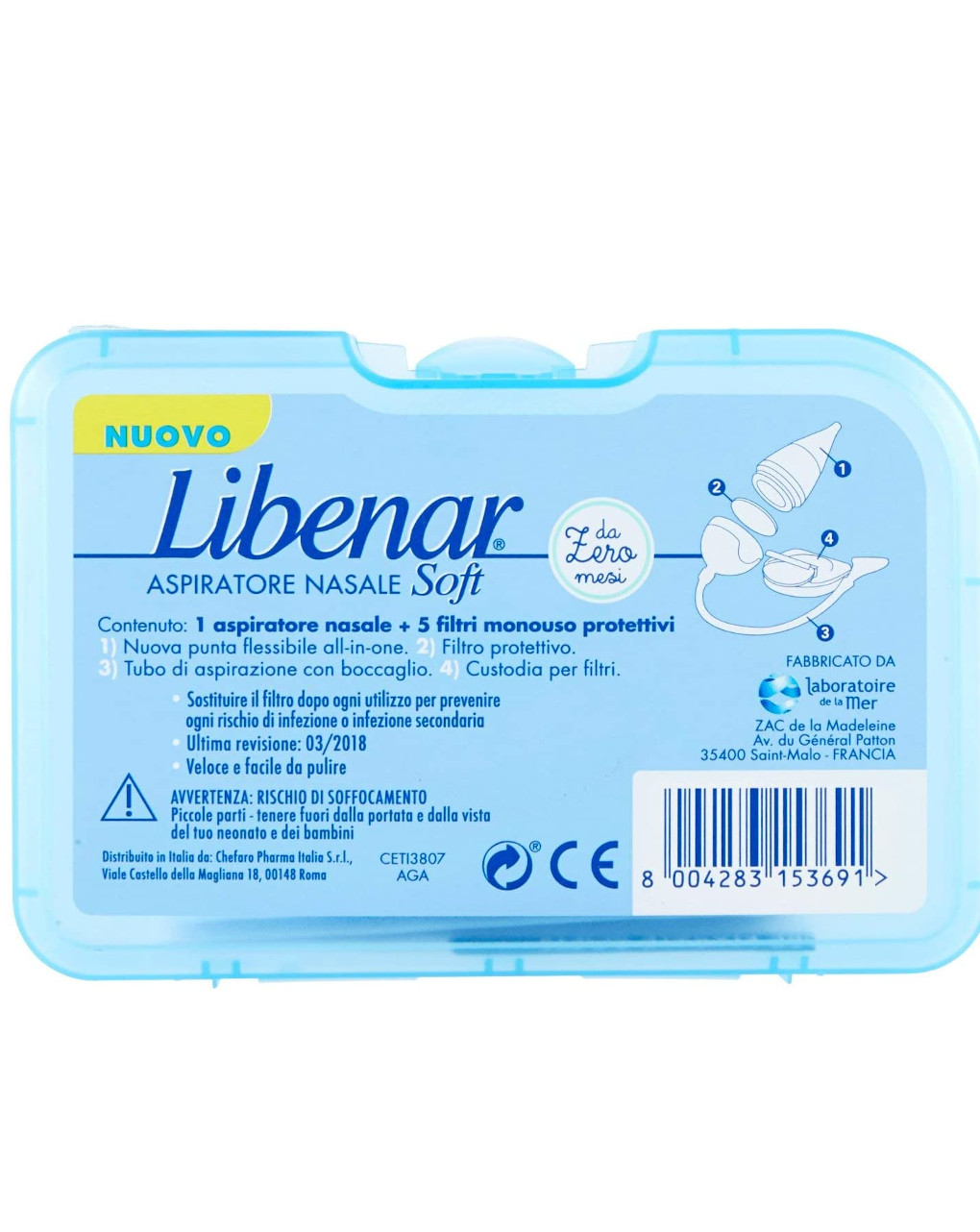 Aspiratore nasale soft + 5 filtri - libenar - Libenar