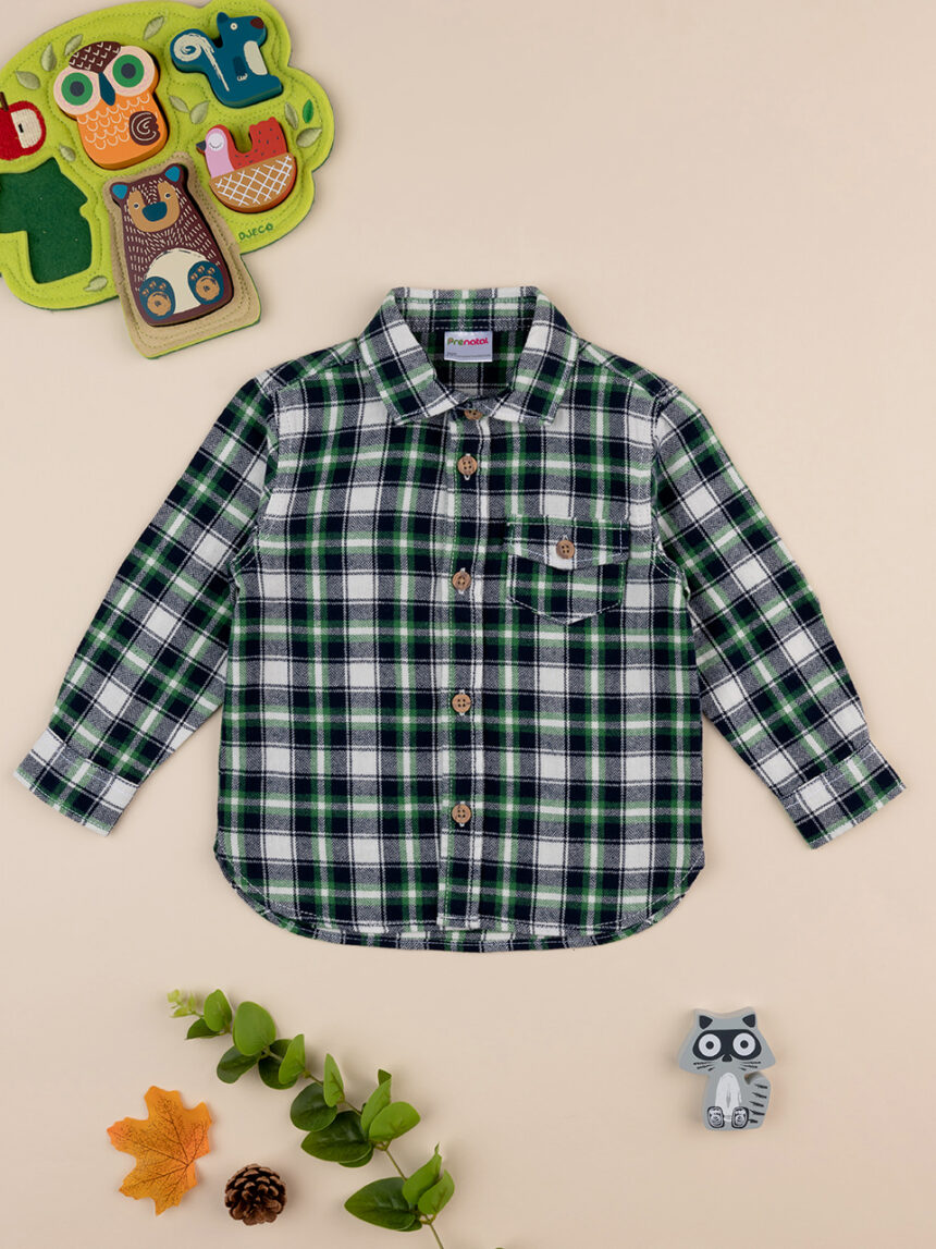 Camicia scozzese bimbo verde - Prénatal