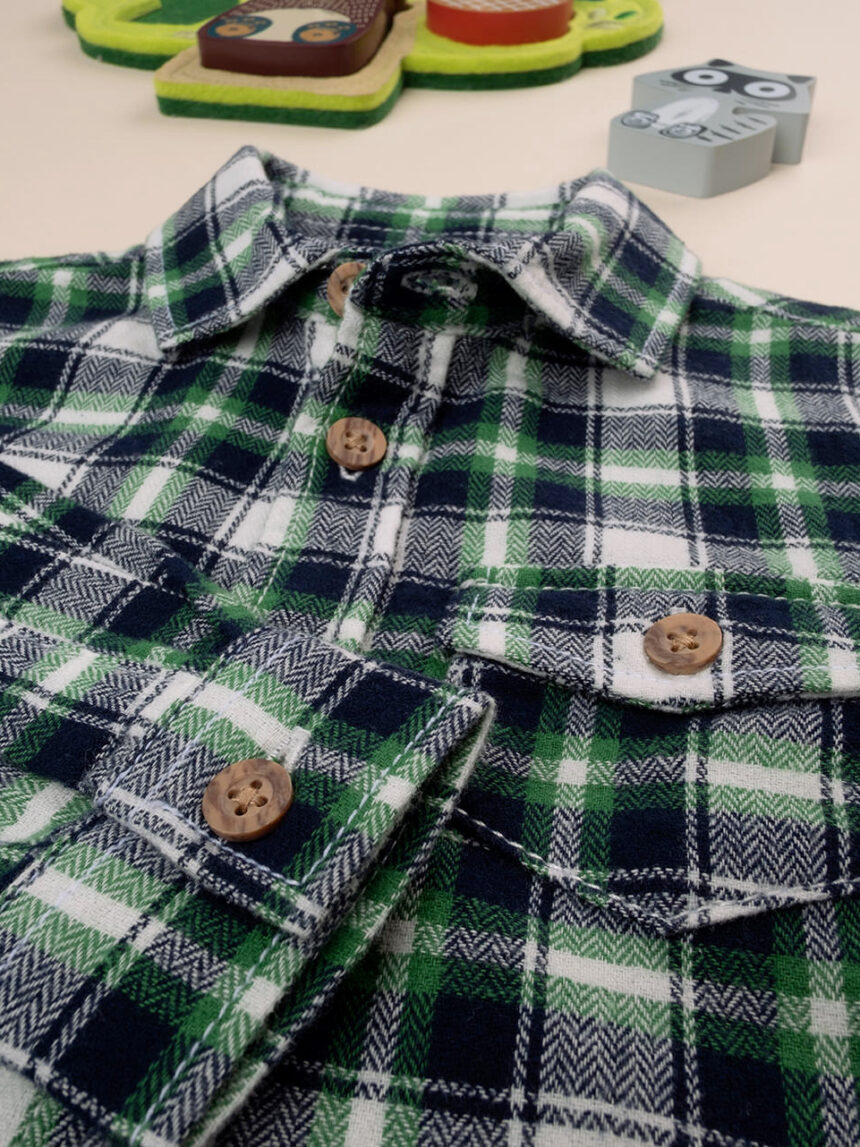 Camicia scozzese bimbo verde - Prénatal