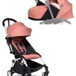 Duo passeggino yoyo² con telaio white con seduta e navicella morbida ginger 6+