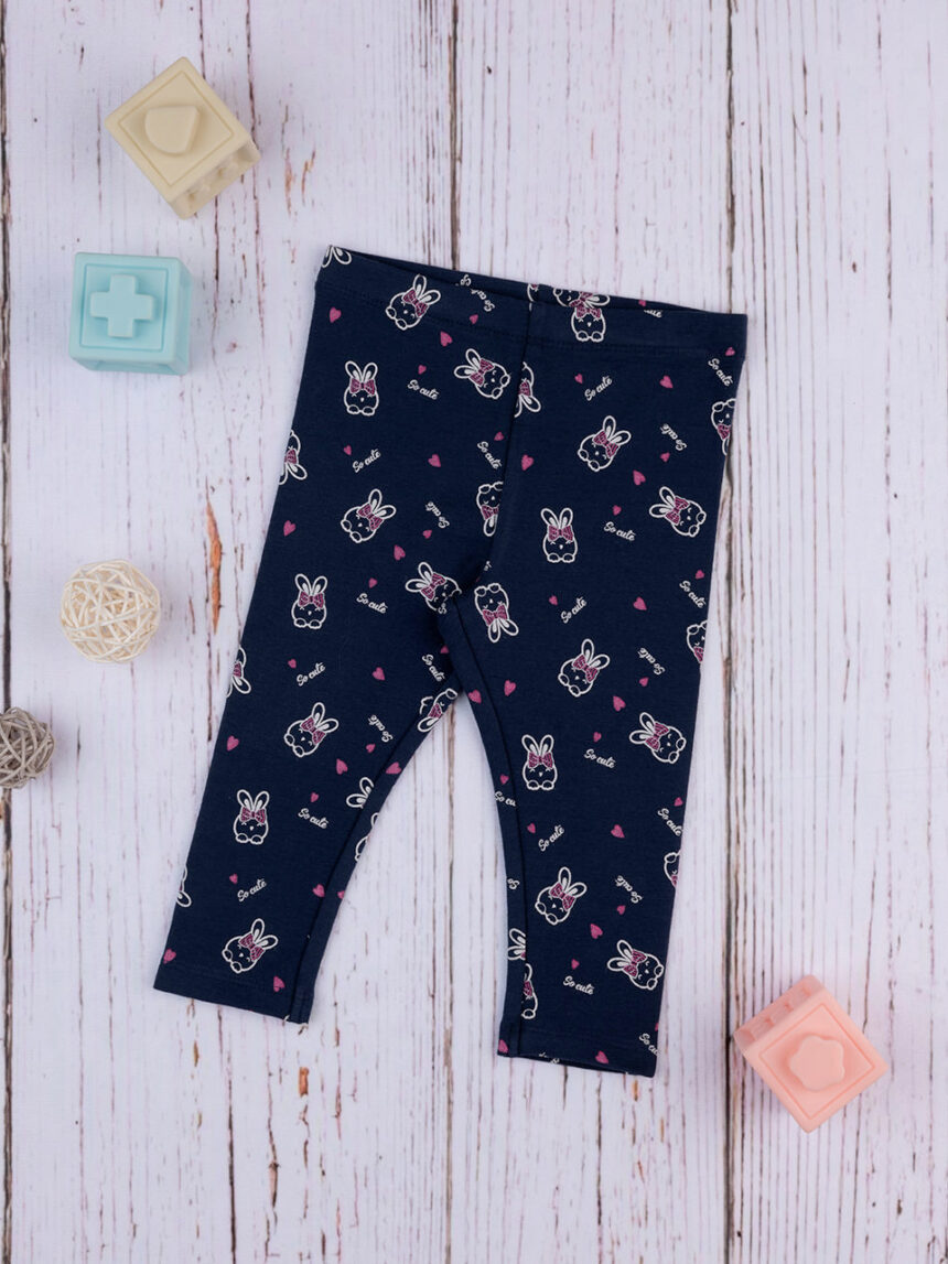 Legging bimba blu "coniglietti" - Prénatal
