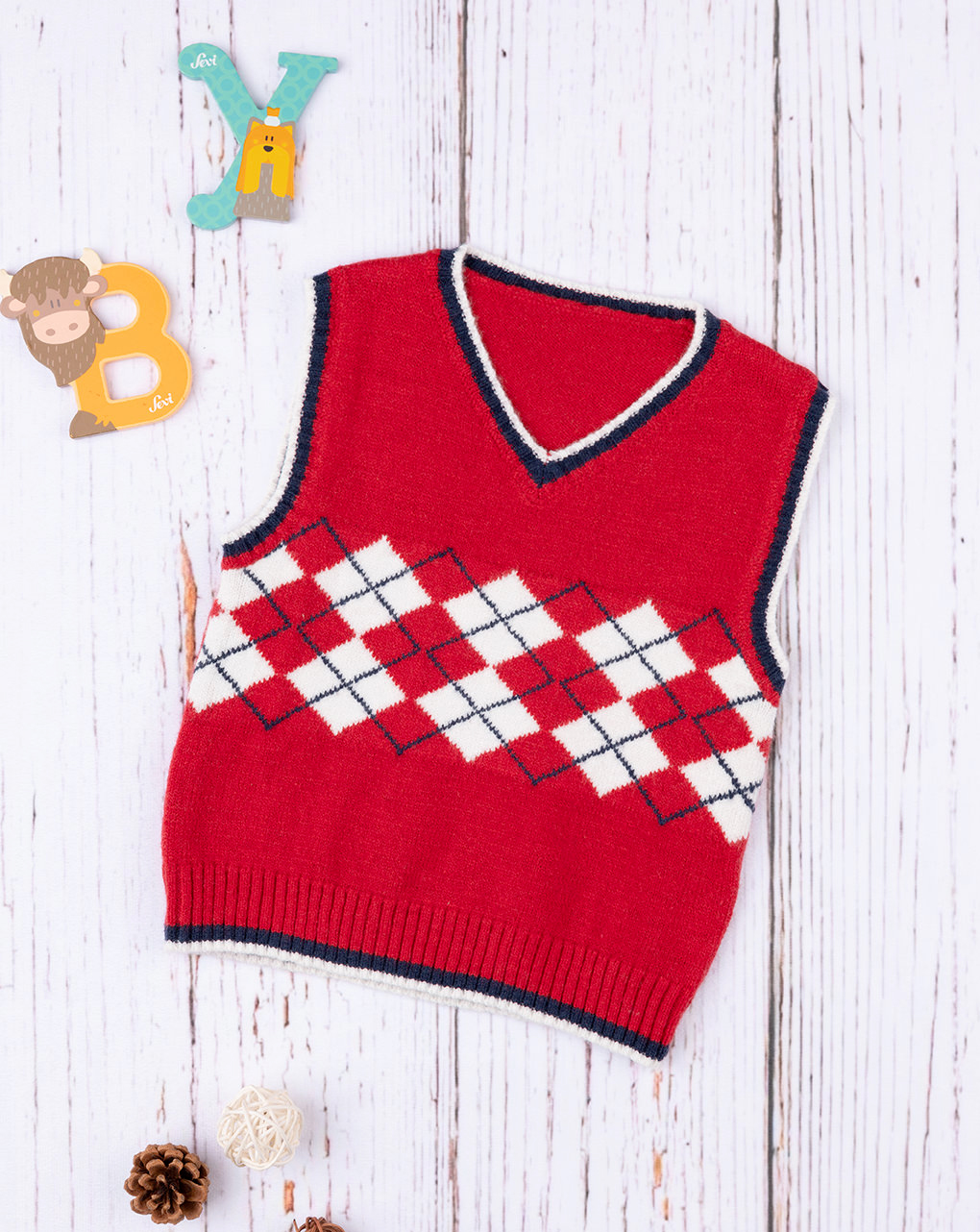 Gilet tricot bimbo rosso - Prénatal