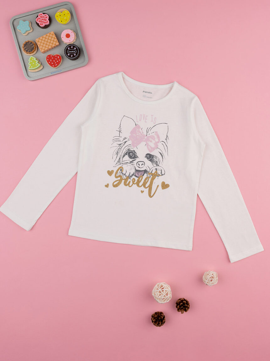 T-shirt bimba panna "sweet" - Prénatal