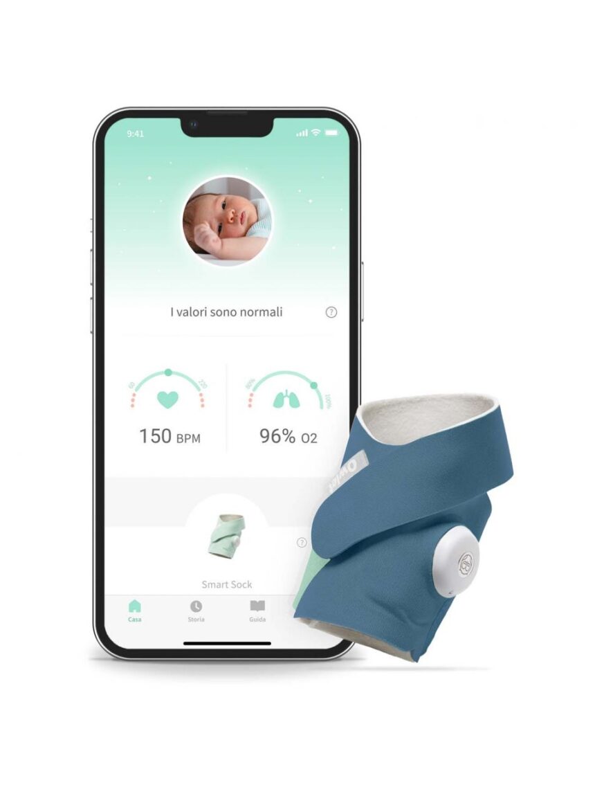 Smart sock 3 - baby monitor intelligente blu avio - owlet - Owlet