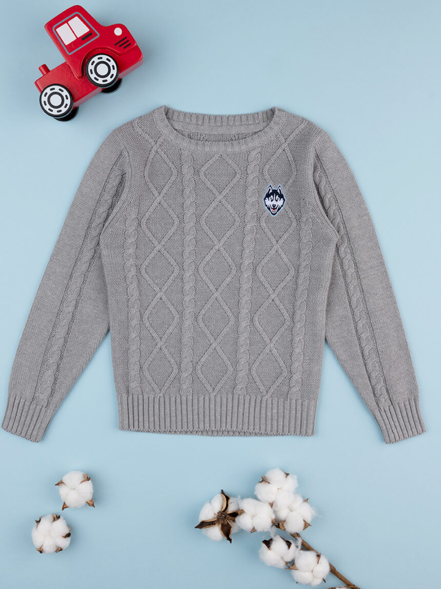 Maglia tricot bimbo grigia - Prénatal