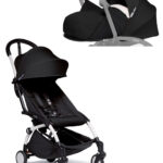 Duo passeggino yoyo² con telaio white con seduta e navicella morbida black 6+