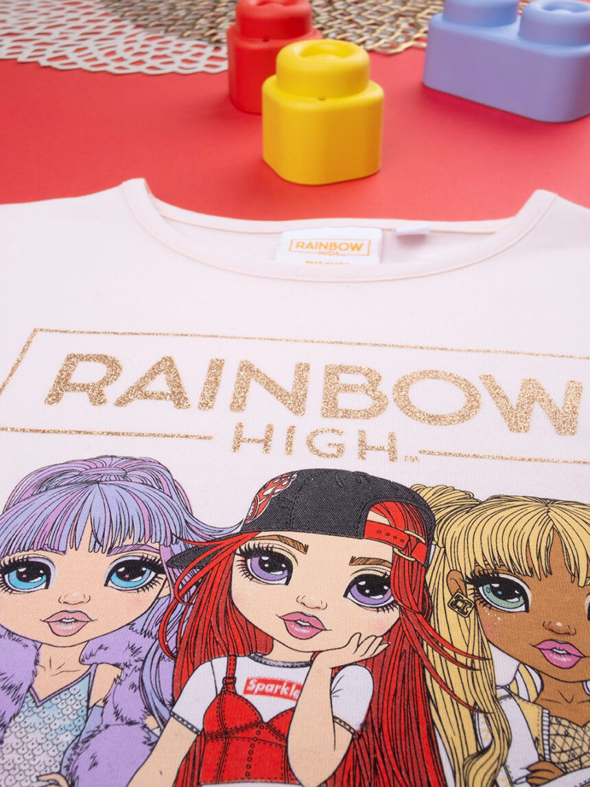 T-shirt bimba "rainbow high" rosa - Prénatal