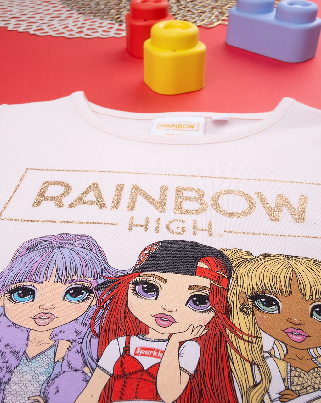 T-shirt bimba "rainbow high" rosa - Prénatal