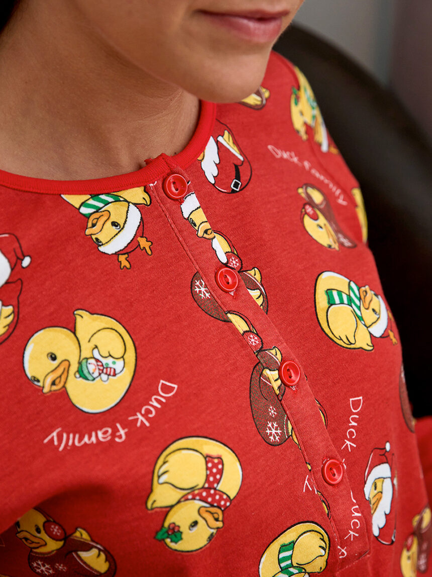 Camicia da notte natalizia premaman allattamento duck family - Prénatal