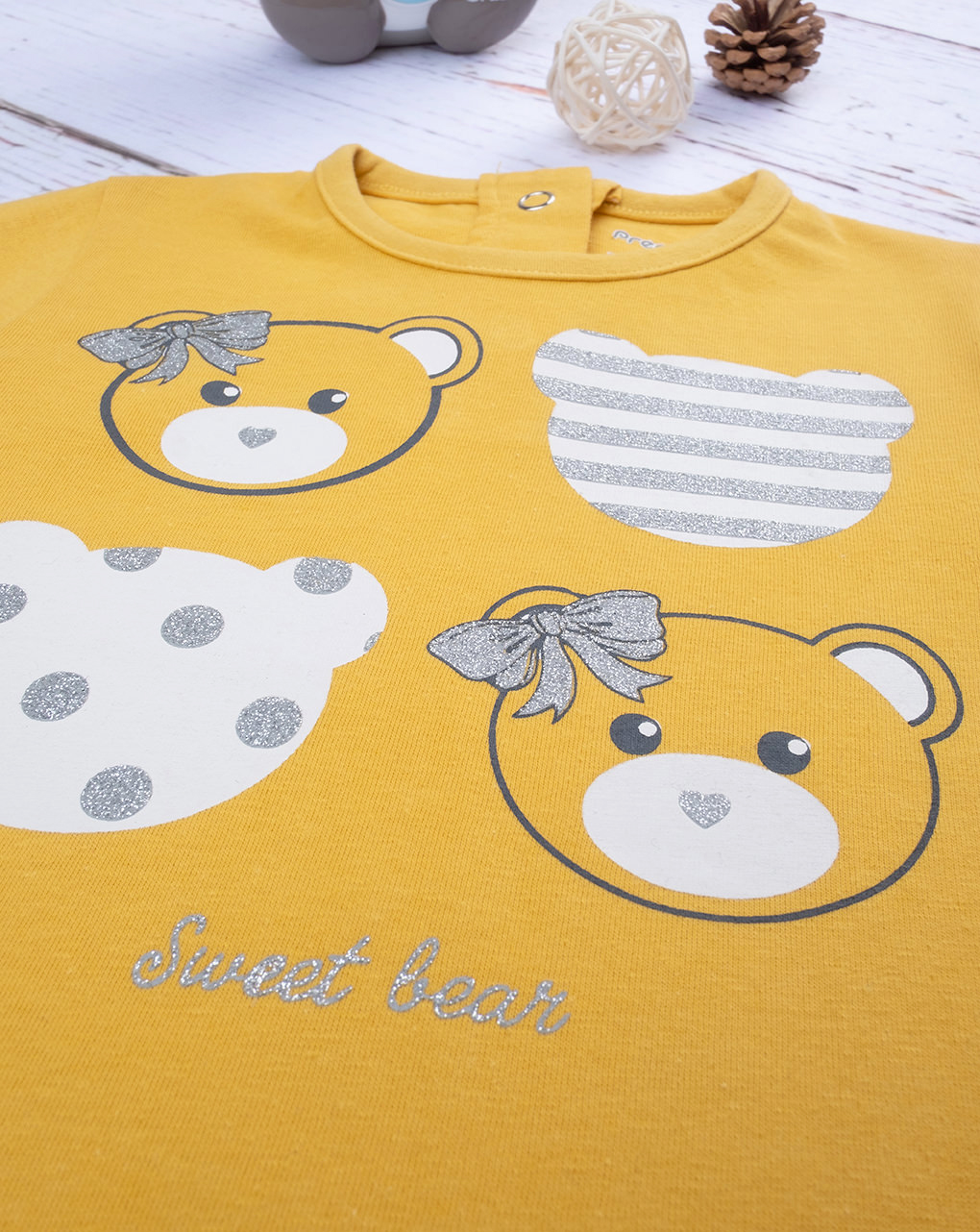 T-shirt bimba gialla "sweet bear" - Prénatal