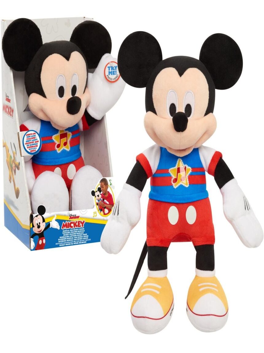 Mickey peluche musicale 28 cm - giochi preziosi - Mickey&minnie