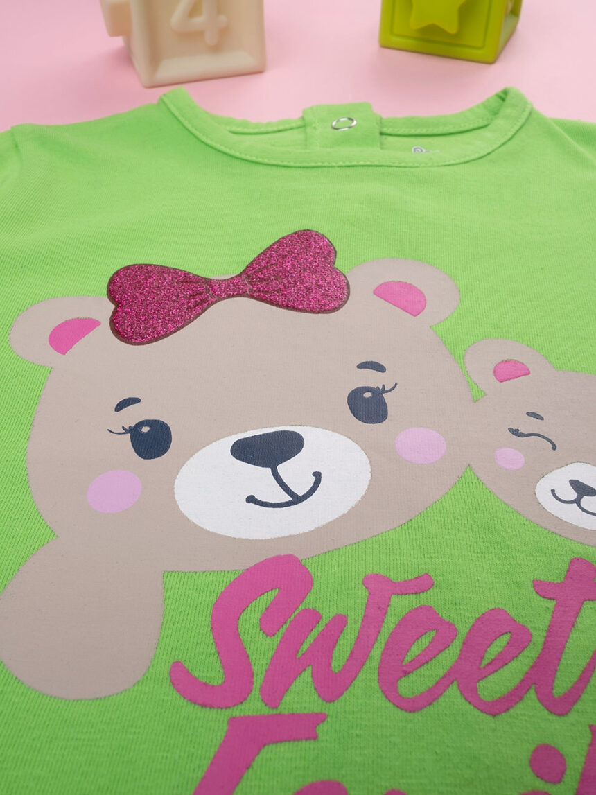 T-shirt bimba verde "teddy" - Prénatal