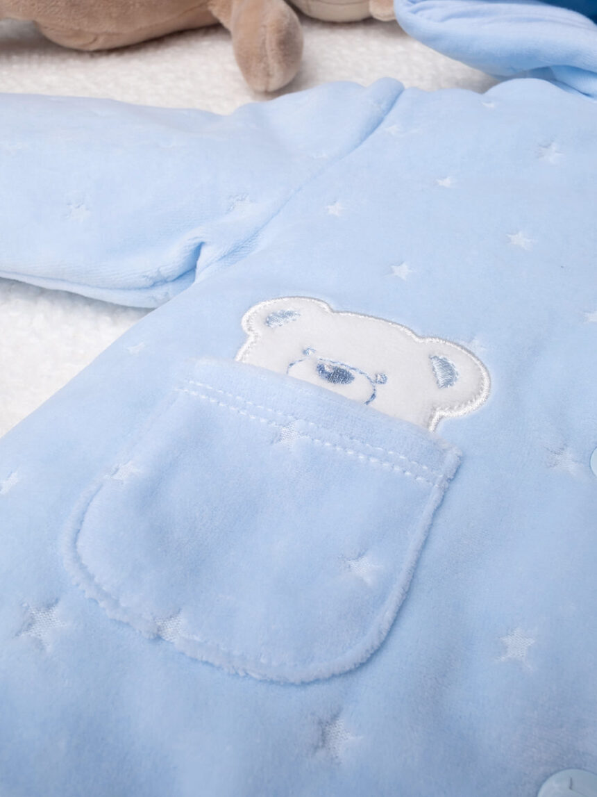 Giubbino ciniglia bimbo azzurro organic-cotton - Prénatal