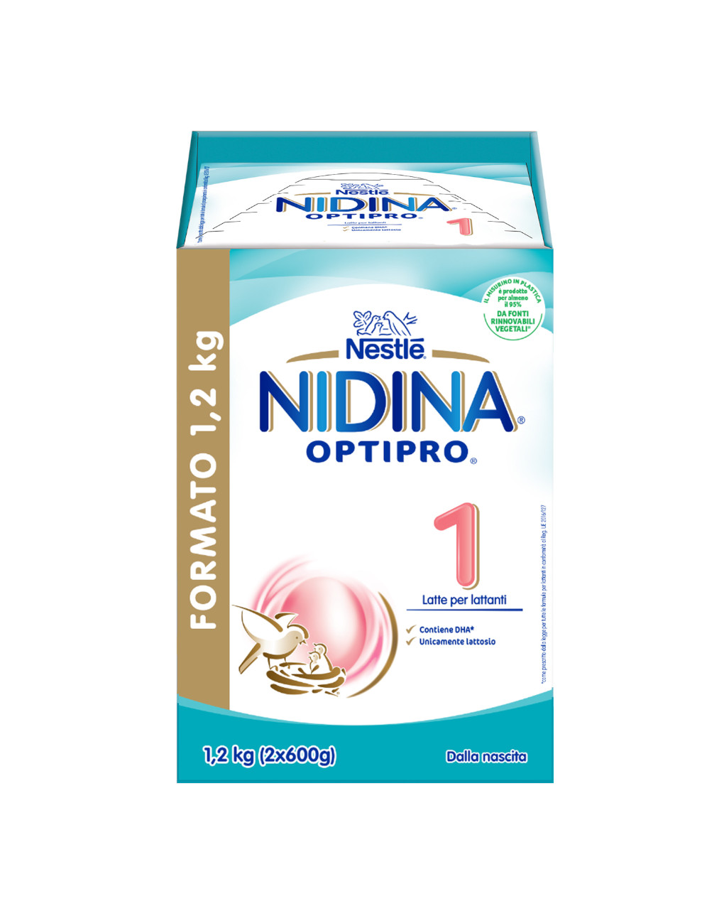Nestlé nidina optipro 1 dalla nascita latte in polvere - 1.2 kg (2x600g)