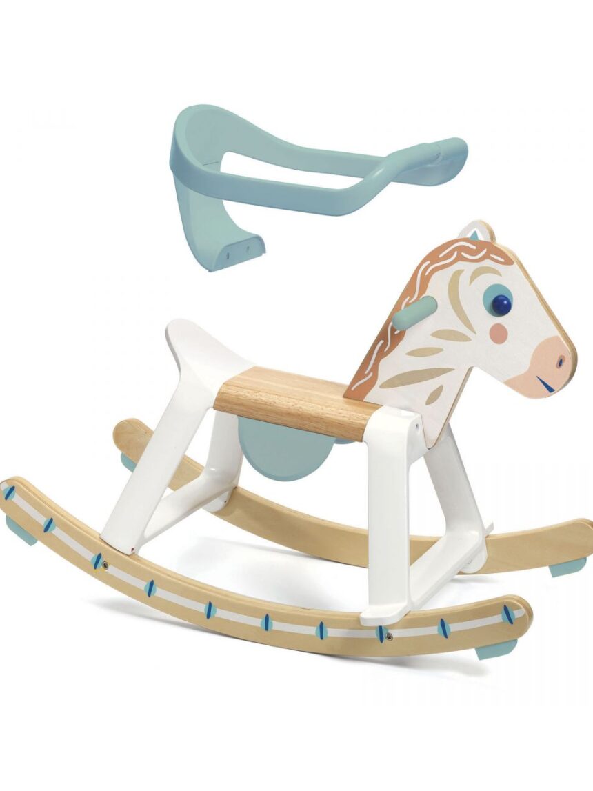 Cavallo a dondolo babycavali in legno e plastica - djeco - Djeco