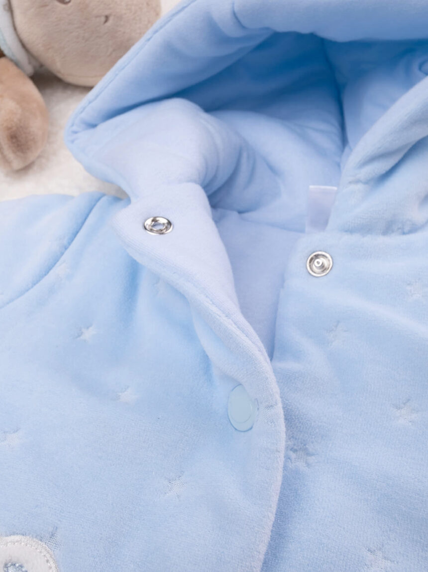 Giubbino ciniglia bimbo azzurro organic-cotton - Prénatal