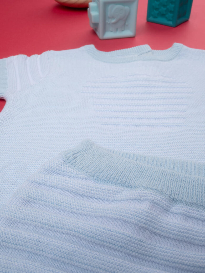 Completo tricot bimbo azzurro - Prénatal