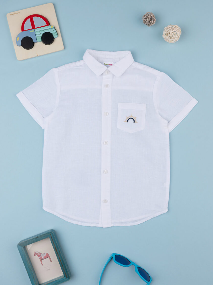 Camicia lino bimbo bianca - Prénatal