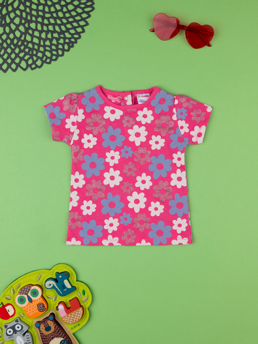 T-shirt bimba rosa "fiori" - Prénatal