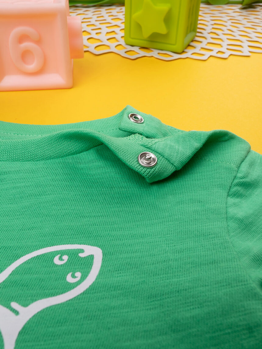 T-shirt bimbo verde "galapagos" - Prénatal