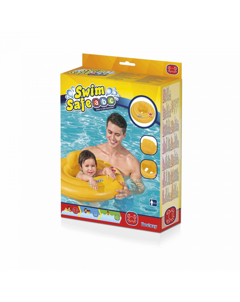 Salvagente mutandina rotondo swim safe abc step a 69cm - bestway