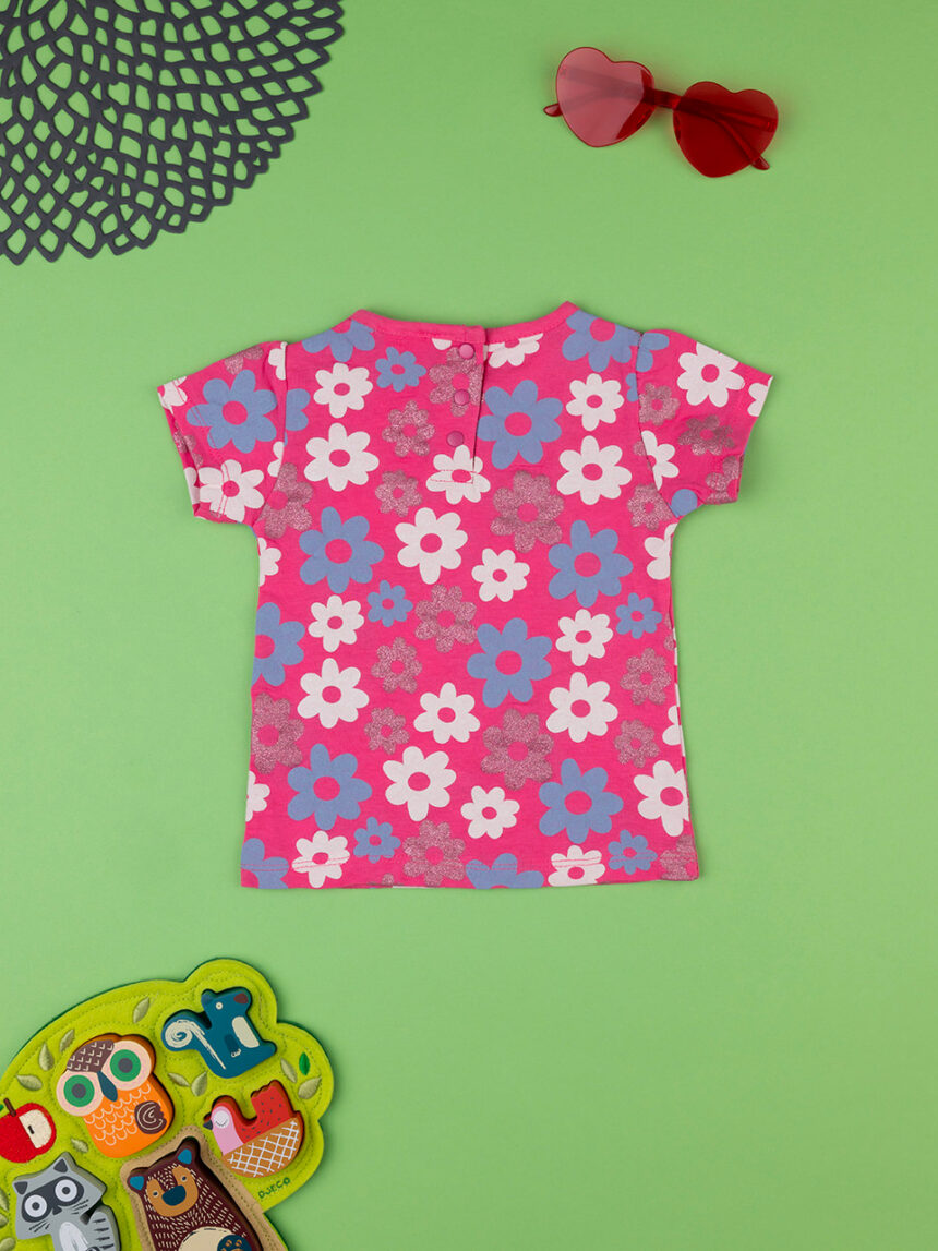 T-shirt bimba rosa "fiori" - Prénatal