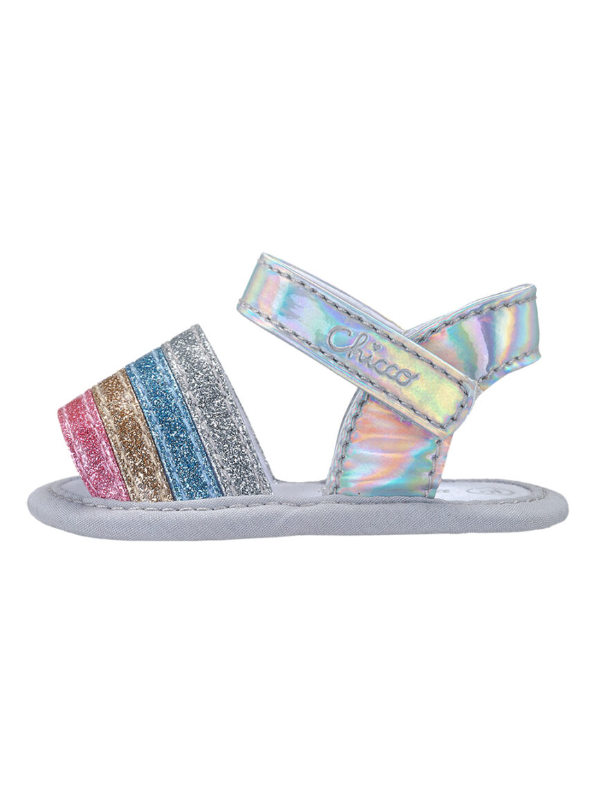 Sandalo niraffa argento e multicolor - Chicco