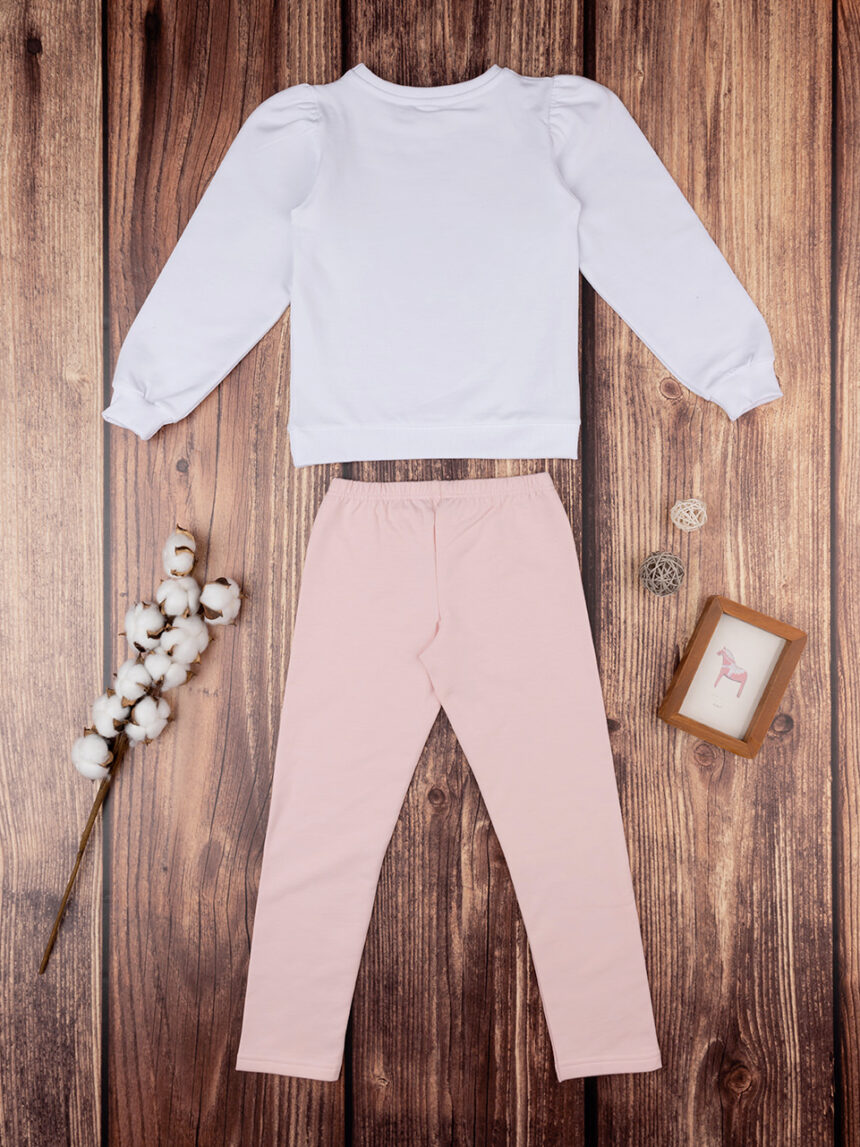 Jogger bambina bianco e rosa - Prénatal