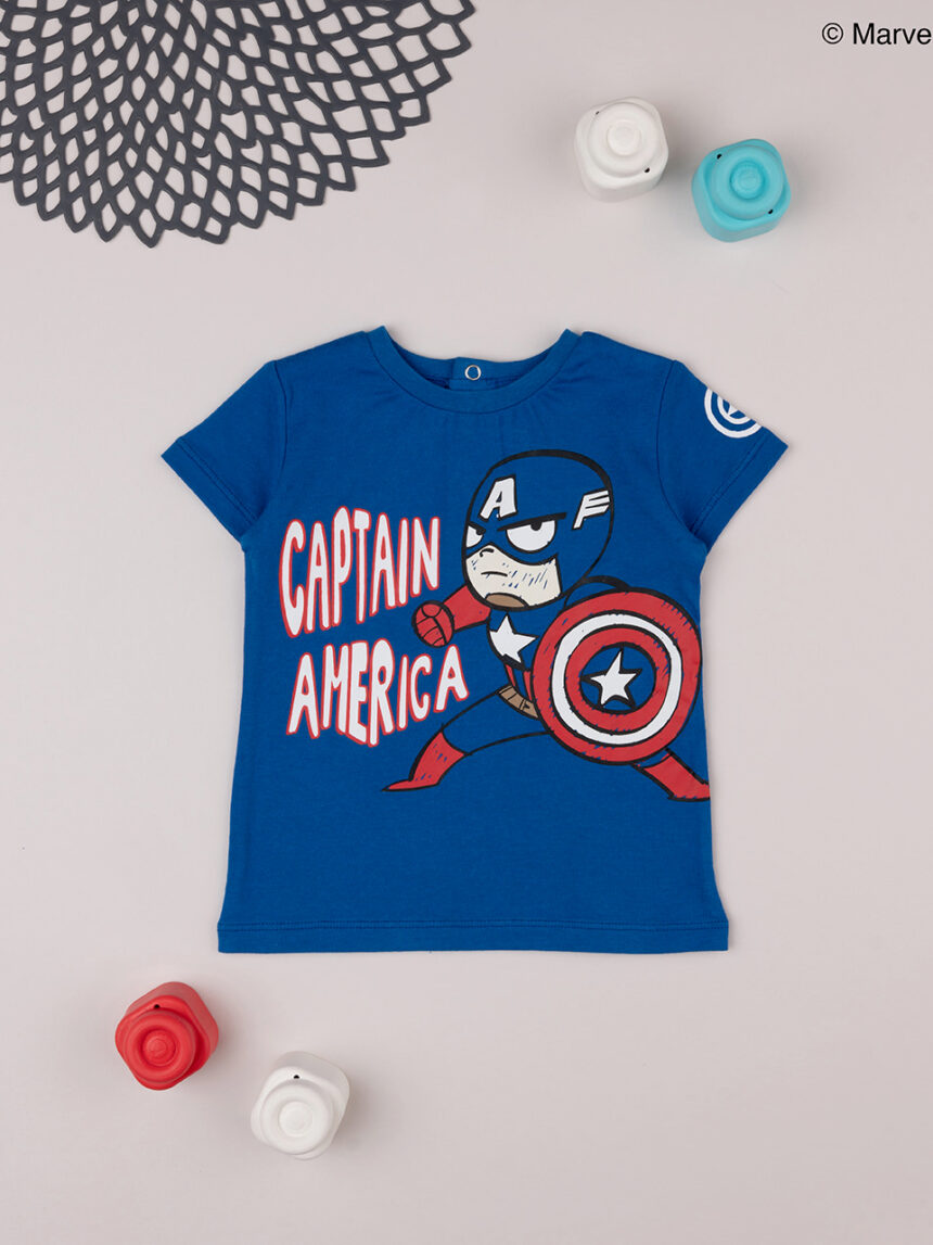 T-shirt bimbo blu "capitan america" - Prénatal