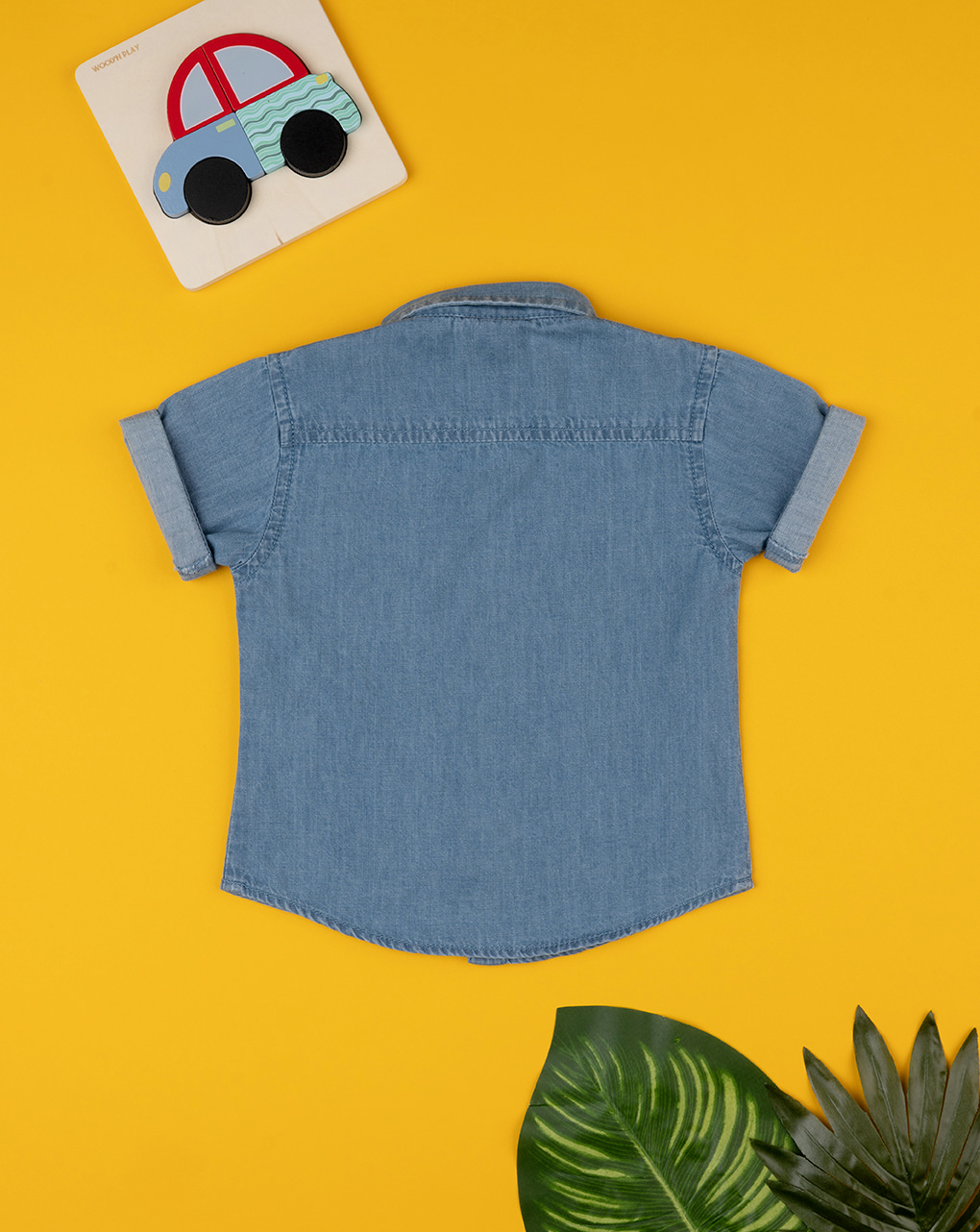 Camicia chambry bimbo blu denim - Prénatal
