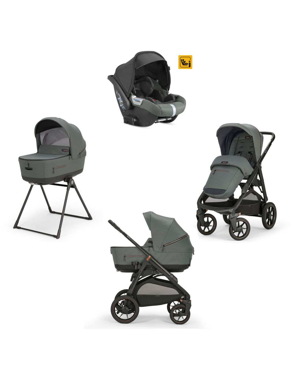 Aptica xt system quattro con seggiolino darwin e telaio - colore taiga green - inglesina - Inglesina
