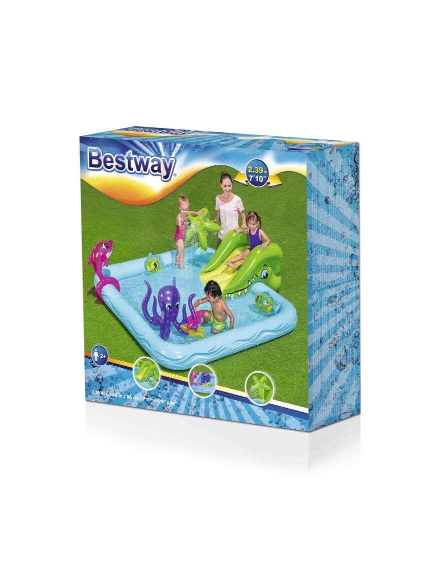 Play center acquario fantastico con spruzzi 239x206x86 cm anelli gonfiabili inclusi - bestway - Bestway