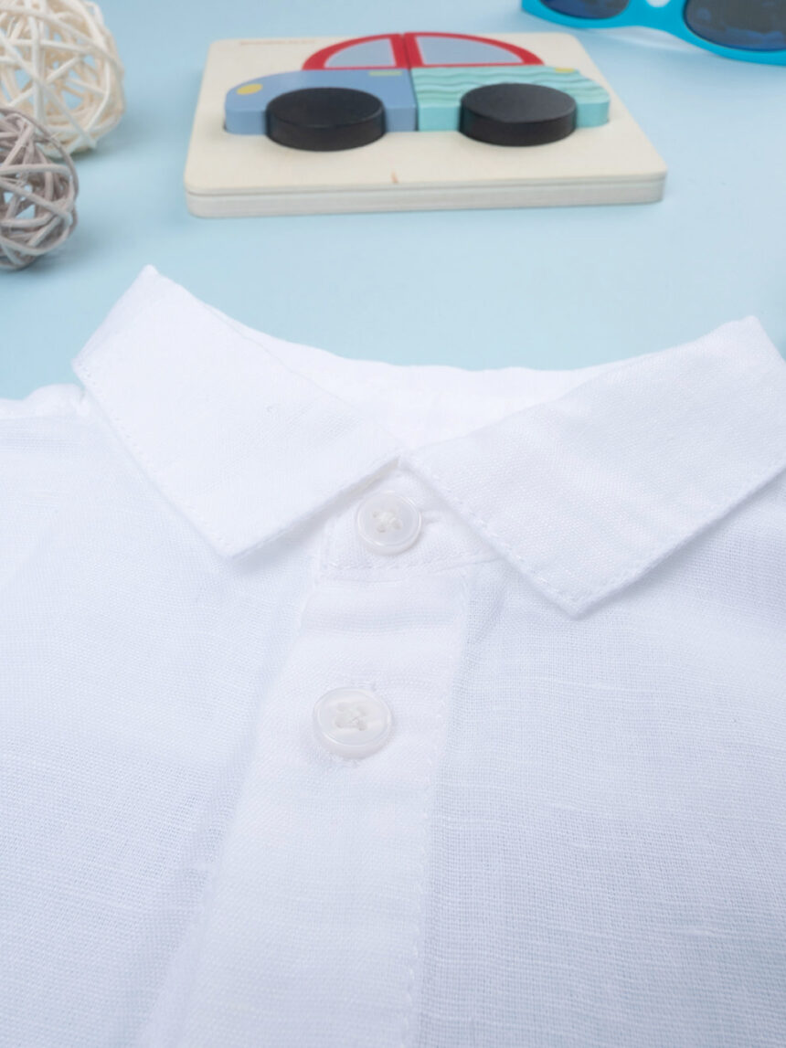 Camicia lino bimbo bianca - Prénatal