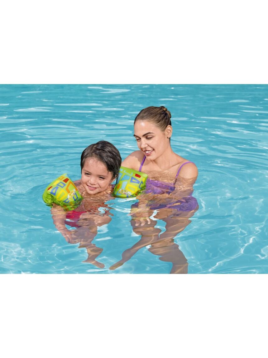 Braccioli in tessuto swim safe abc™ aquastar™ 38x14 cm. chiusura regolabile misura s/m - 2 colori assortiti - bestway - Bestway