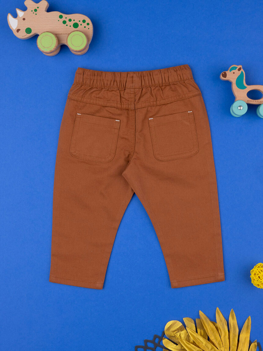 Pantalone bimbo twill marrone - Prénatal