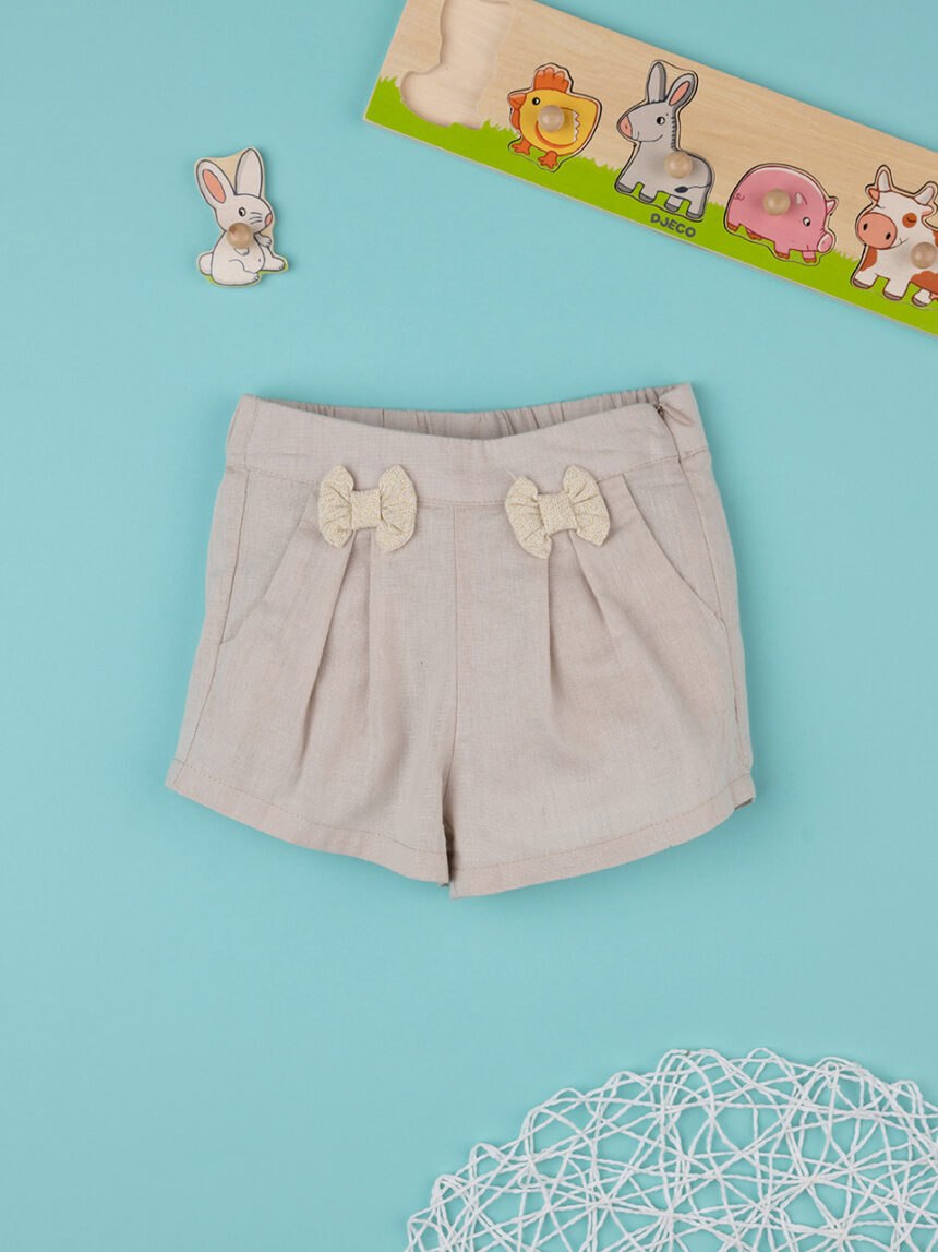 Pantaloncini bambina in lino - Prénatal