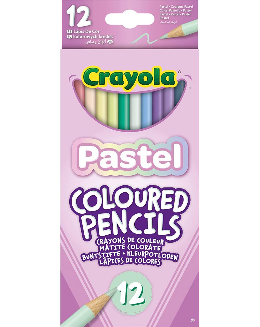 Pastel 12 matite colorate dai colori pastello - crayola