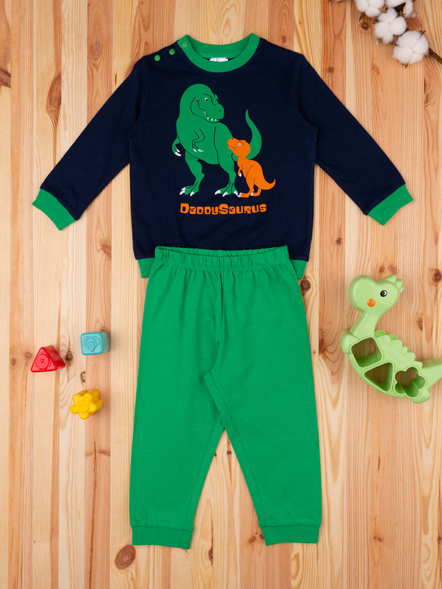 Pigiama lungo due pezzi bimbo dinosauri - Prénatal