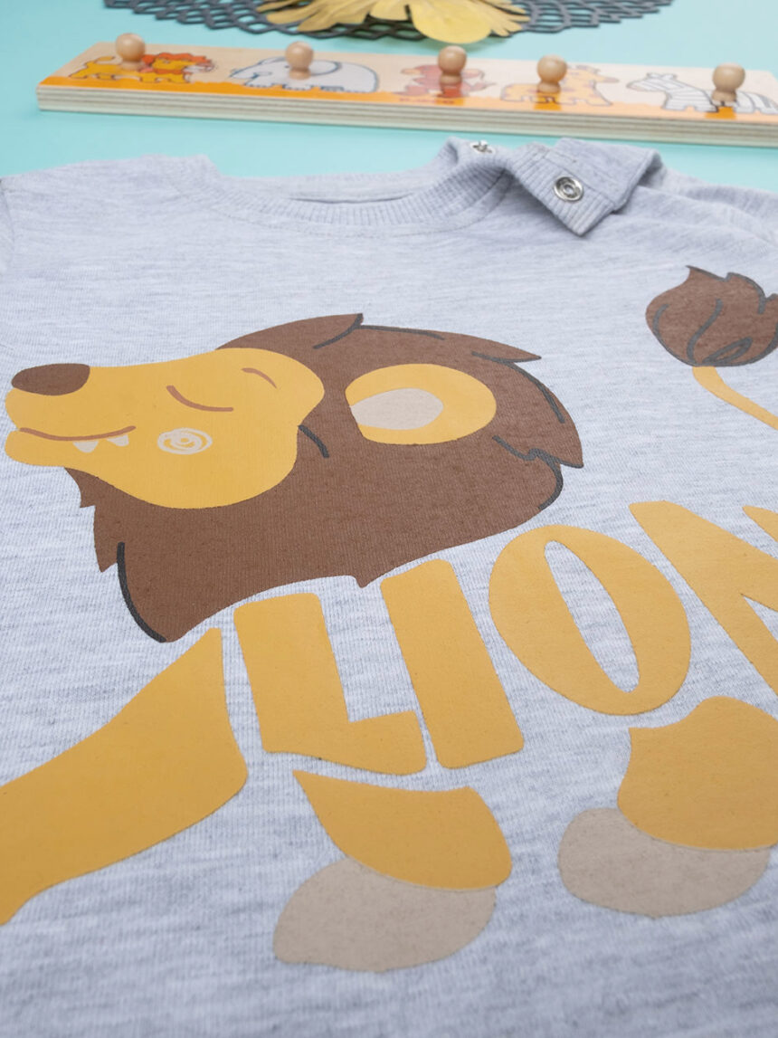 T-shirt bimbo in jersey con stampa leone - Prénatal