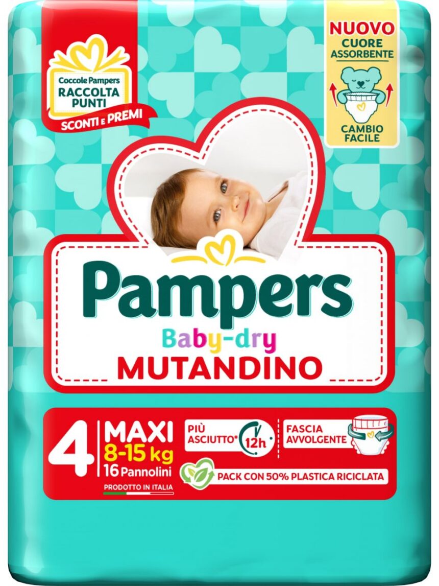 Pampers baby dry mutandino tg.4 maxi 8-15 kg - 16 pz - Pampers