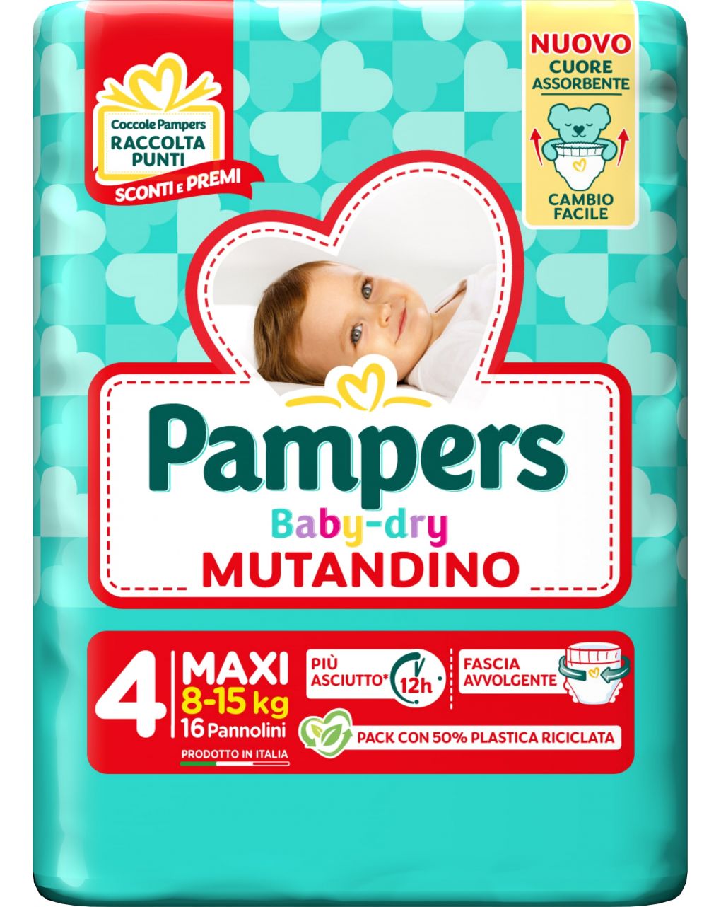 Pampers baby dry mutandino tg.4 maxi 8-15 kg - 16 pz - Pampers