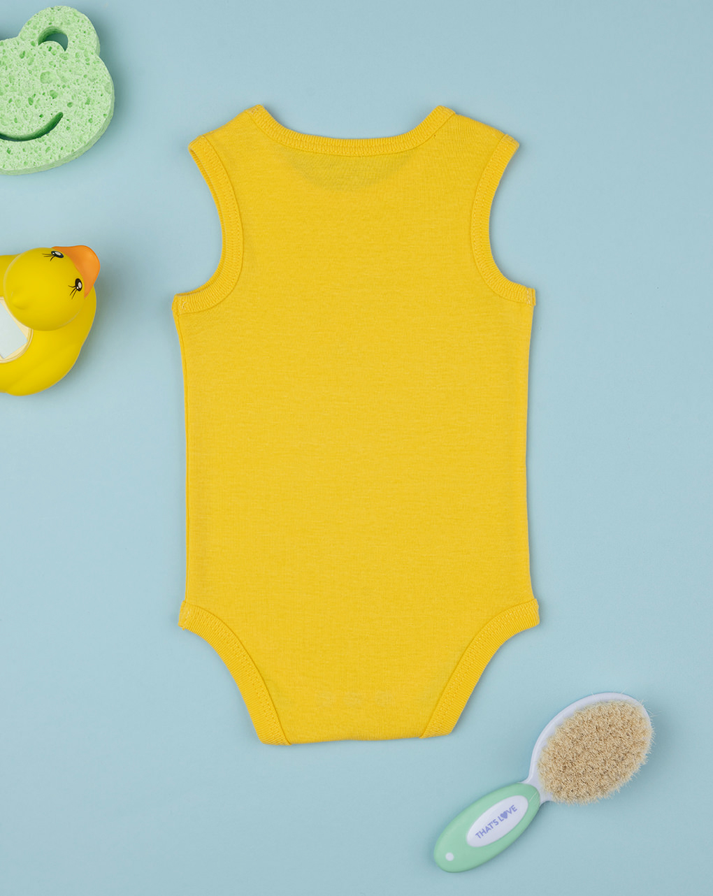 Body spalla larga neonato con stampa giallo - Prénatal