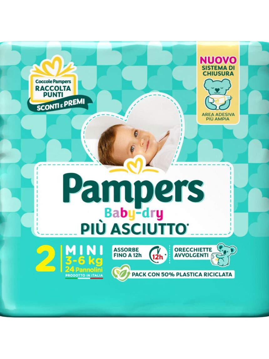 Pampers baby dry tg.2 mini 3-6 kg - 24 pz - Pampers