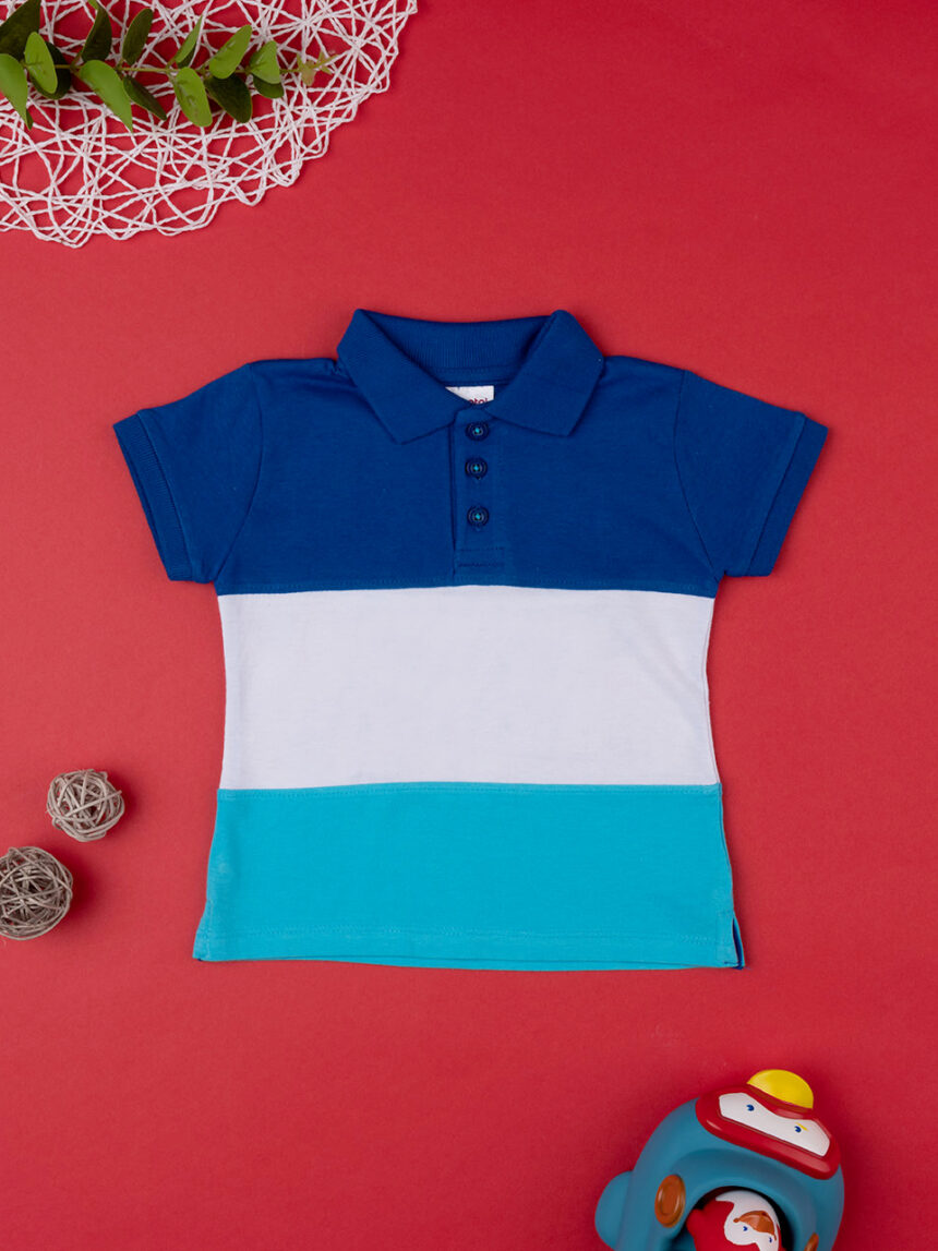 Polo mezza manica bimbo jersey color block - Prénatal